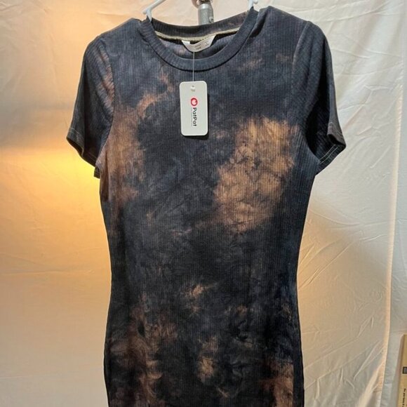 PatPat Women’s Ribbed Tie-Dye T-Shirt Dress Black Gray Size 16W NWT - Picture 6 of 10